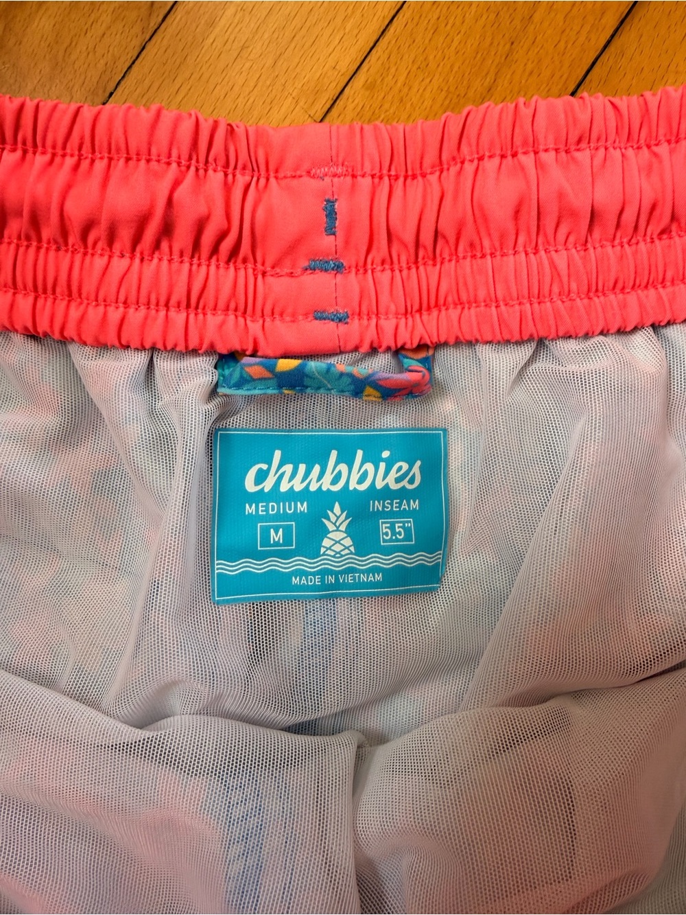 chubbies Pink and Blue Tropical Floral Swim Trunks - Picture 3 of 5
